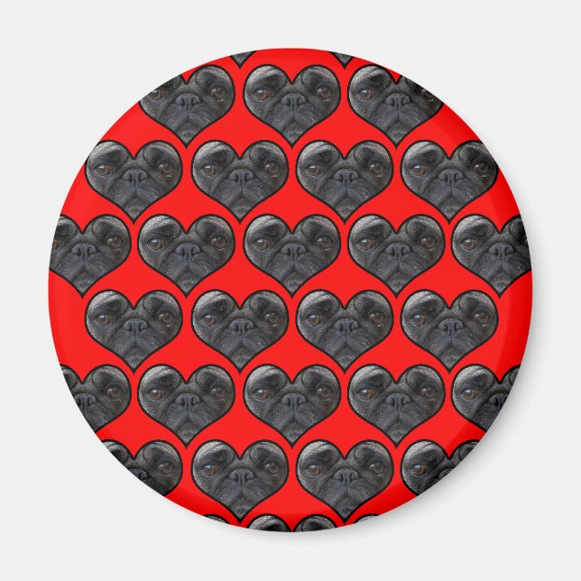 Pug Hearts Magnet (Framsidan)