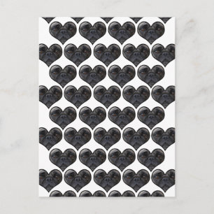 Pug Hearts Vykort