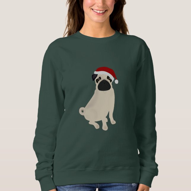 Pug Helgdag Sweatshirt Tee (Framsida)