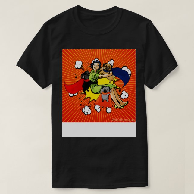 Pug heroes t shirt (Design framsida)