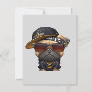 Pug Hip Hop Super  Inbjudningar