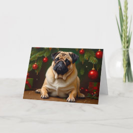 Pug Holiday Card Tack Kort