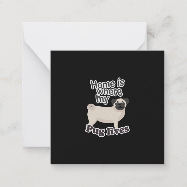 Pug Home Anteckningskort (Framsida)