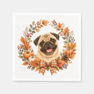 Pug höstkrans pappersservett