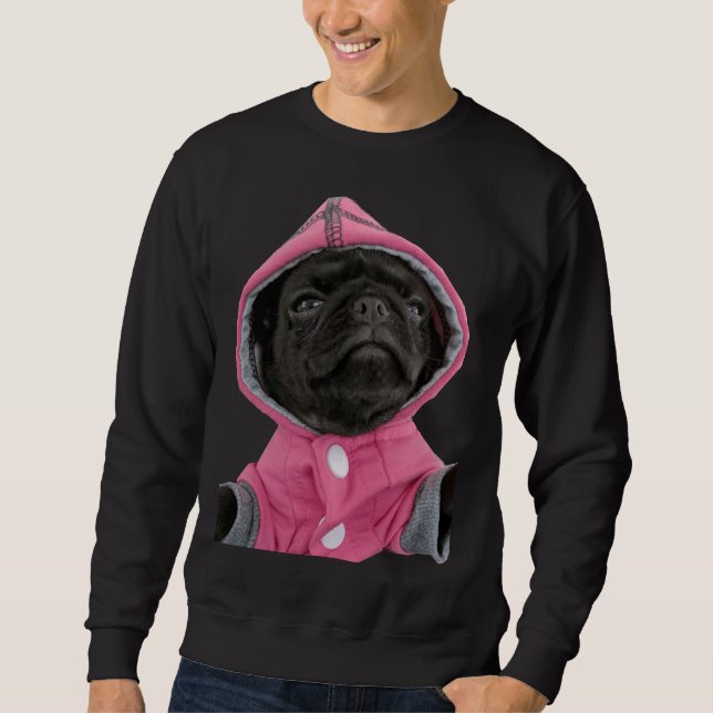 Pug Hug Classic T-Shirt 680 Lång Ärmad Tröja (Framsida)