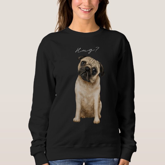 Pug Hug Cute Kärlek Pugs Design T Shirt (Framsida)