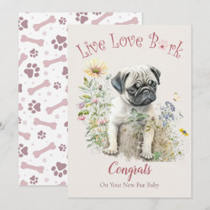 Pug Hund Adoption, Gotcha Day Kort