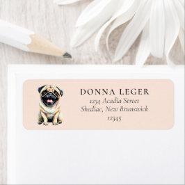 Pug Hund Adress Returadress Etikett