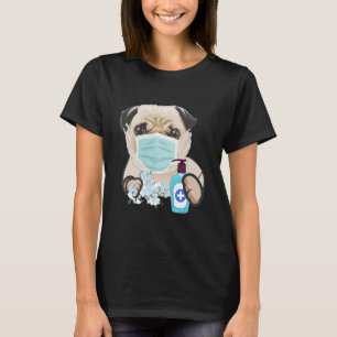 Pug Hund älskare Ansikte Mask Health Flu Kall Cut T Shirt