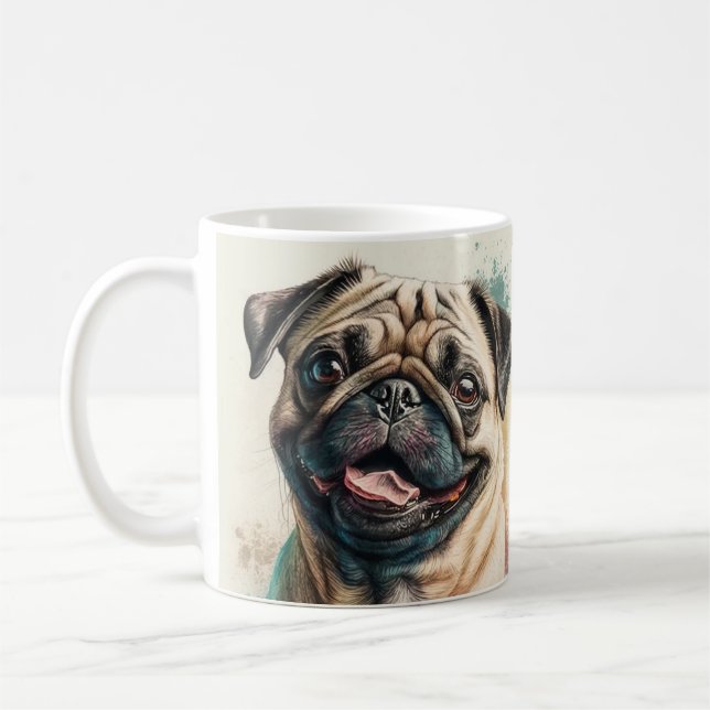 Pug hund älskare mugg hund mamma mugg (Vänster)