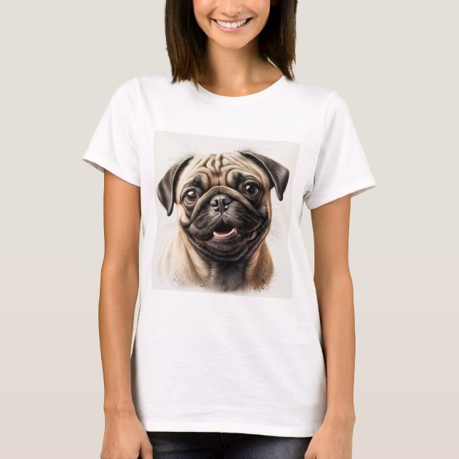 Pug hund älskare T-shirt hund T-shirt mamma T-shir (Framsida)