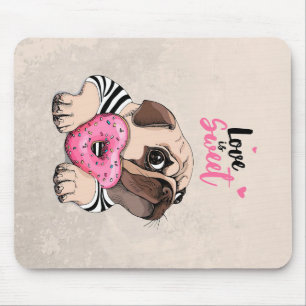 Pug Hund är sötad gift, Pug Älskare Gift Idea Musmatta