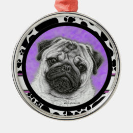 Pug Hund Art jul Ornament av Glenda Harlan