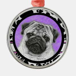 Pug Hund Art jul Ornament av Glenda Harlan