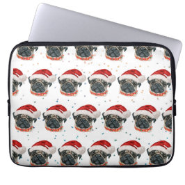 Pug Hund aveln julstjärnor Laptop Fodral