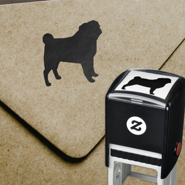 Pug Hund aveln Silhouette Självfärgande Stämpel (Skapare uppladdad)