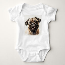 Pug Hund Baby Jersey Bodydräkt T Shirt