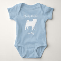 Pug Hund Baby Shower Blue Puppy Boy