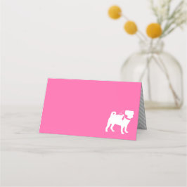 Pug Hund Baby Shower Girl Rosa with Bow Placeringskort