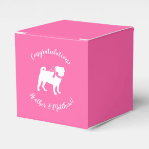 Pug Hund Baby Shower Girl Rosa with Bow Presentaskar
