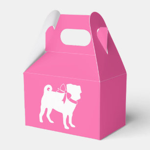 Pug Hund Baby Shower Girl Rosa with Bow Presentaskar