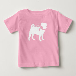 Pug Hund Baby Shower Girl Rosa with Bow T Shirt