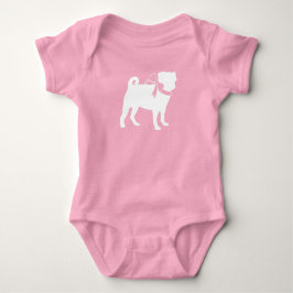 Pug Hund Baby Shower Girl Rosa with Bow T Shirt