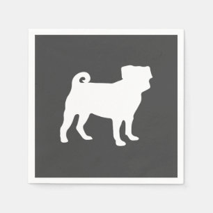 Pug Hund Baby Shower Grått Puppy Kön Neutral Pappersservett