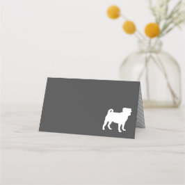 Pug Hund Baby Shower Grått Puppy Kön Neutral Placeringskort