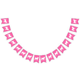 Pug Hund Baby Shower Rosa Puppy Girl Vimplar