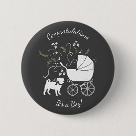 Pug Hund Baby Shower Theme Puppy Gender Neutral Knapp