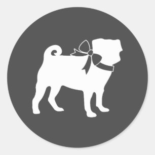 Pug Hund Baby Shower Theme Puppy Gender Neutral Runt Klistermärke