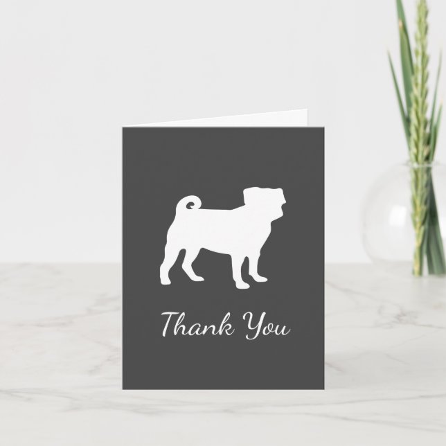 Pug Hund Baby Shower Theme Puppy Gender Neutral Tack Kort (Framsida)