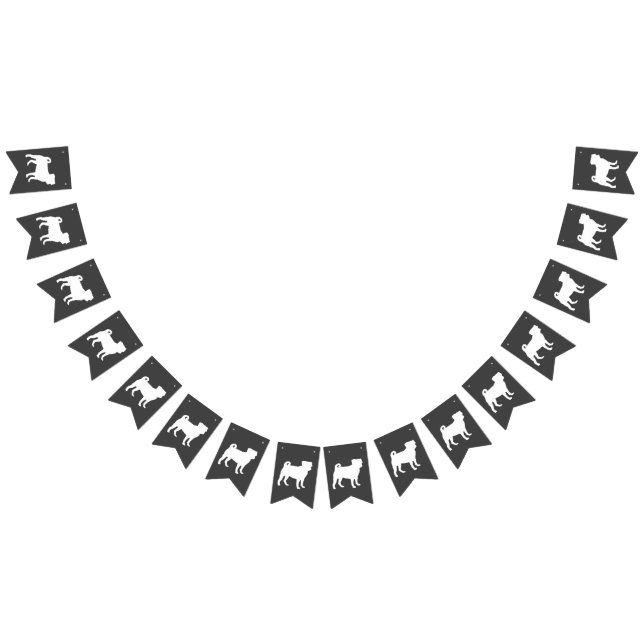 Pug Hund Baby Shower Theme Puppy Gender Neutral Vimplar (Alla)