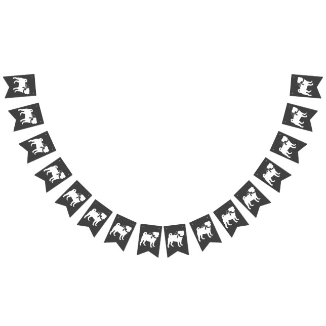 Pug Hund Baby Shower Theme Puppy Gender Neutral Vimplar (Alla)