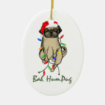 Pug Hund Bah Humpug Funny jul