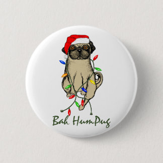 Pug Hund Bah Humpug Funny jul Knapp