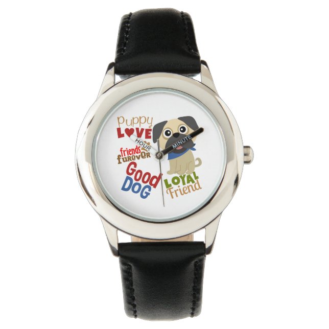 Pug Hund Best Friend Armbandsur (Framsida)