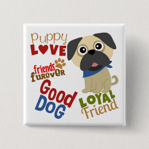 Pug Hund Best Friend Knapp