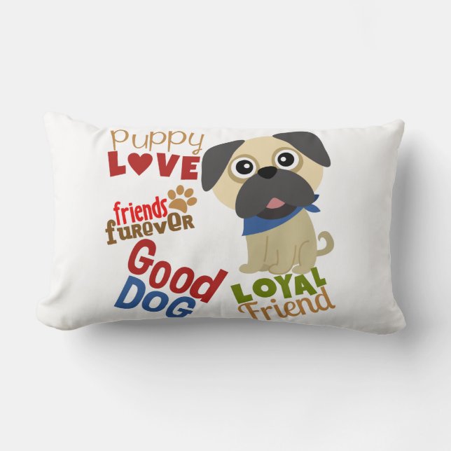 Pug Hund Best Friend Lumbarkudde (Framsida)