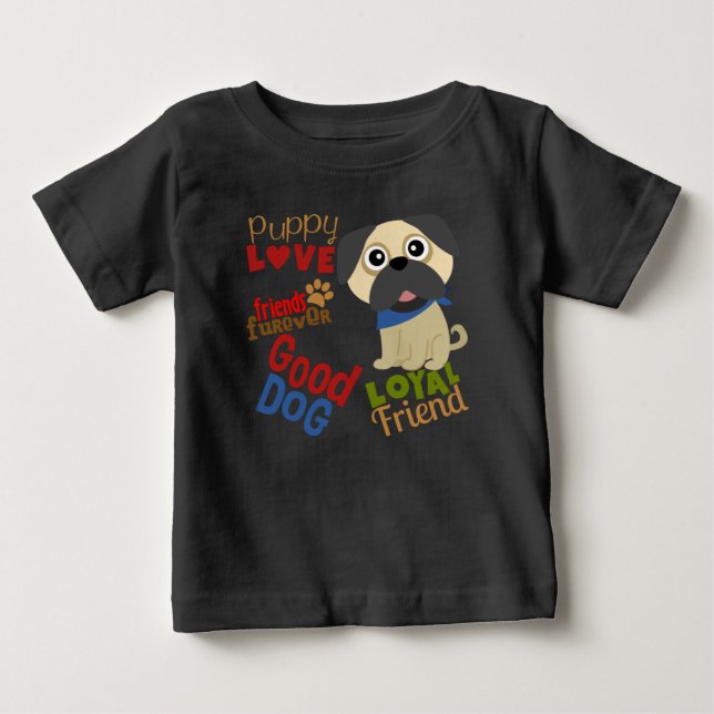 Pug Hund Best Friend T-shirt (Framsida)