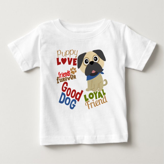 Pug Hund Best Friend T Shirt (Framsida)