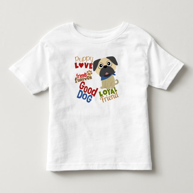 Pug Hund Best Friend T Shirt (Framsida)