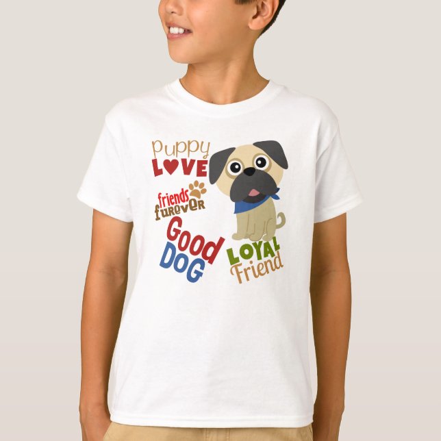 Pug Hund Best Friend T Shirt (Framsida)