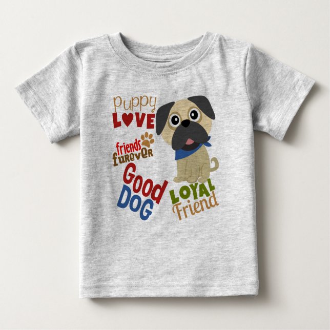 Pug Hund Best Friend Tee (Framsida)