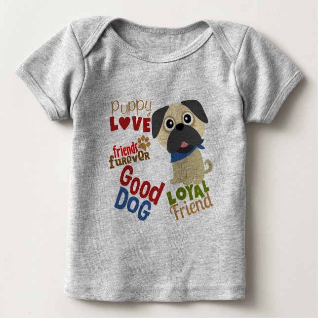 Pug Hund Best Friend Tee (Framsida)