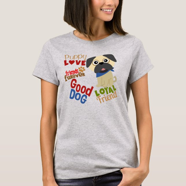 Pug Hund Best Friend Tee (Framsida)