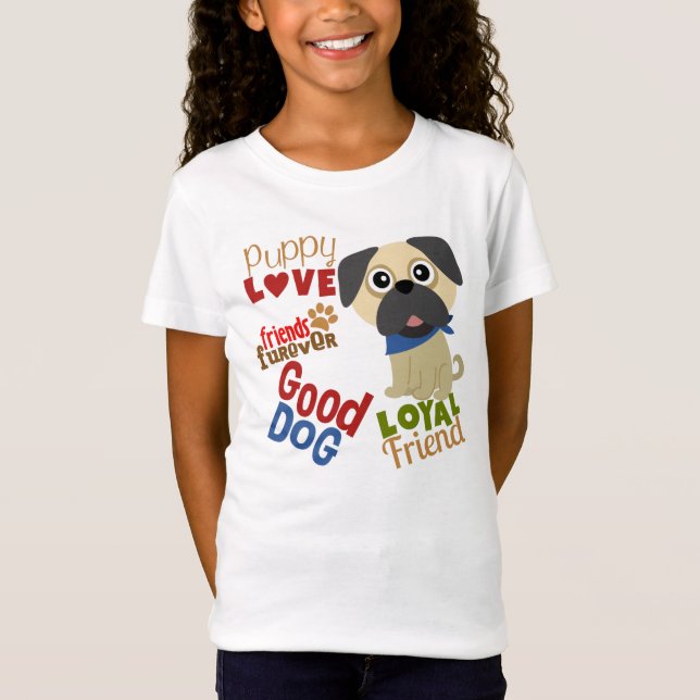 Pug Hund Best Friend Tee Shirt (Framsida)