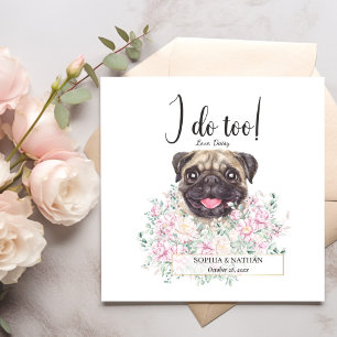 Pug Hund Bröllop Cocktail Napkins Pappersservett