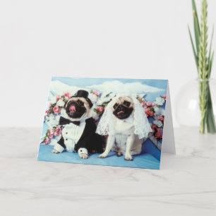 Pug Hund Bröllop-kort Kort